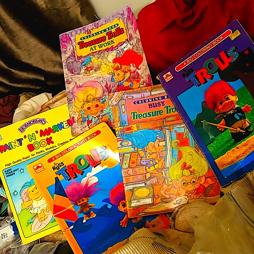 SET Of Vintage Collectible 1992 TROLLS Combo of 6 Activity Books, Folders, etc
